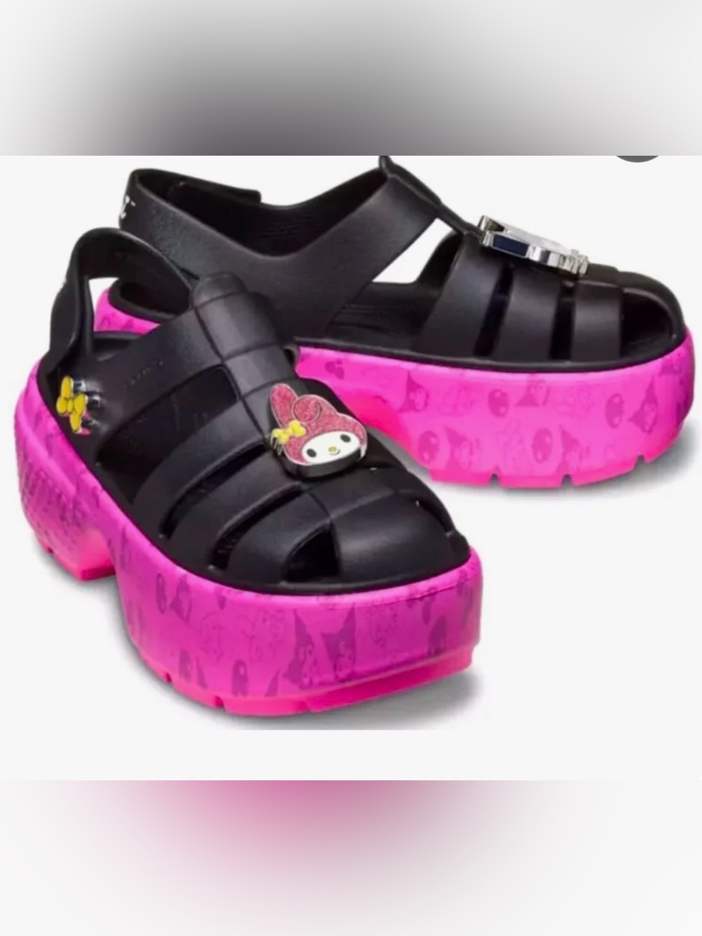 Brand New CROCS x HELLO KITTY FRIENDS MY MELODY & KUROMI STOMP SANDAL Size 9